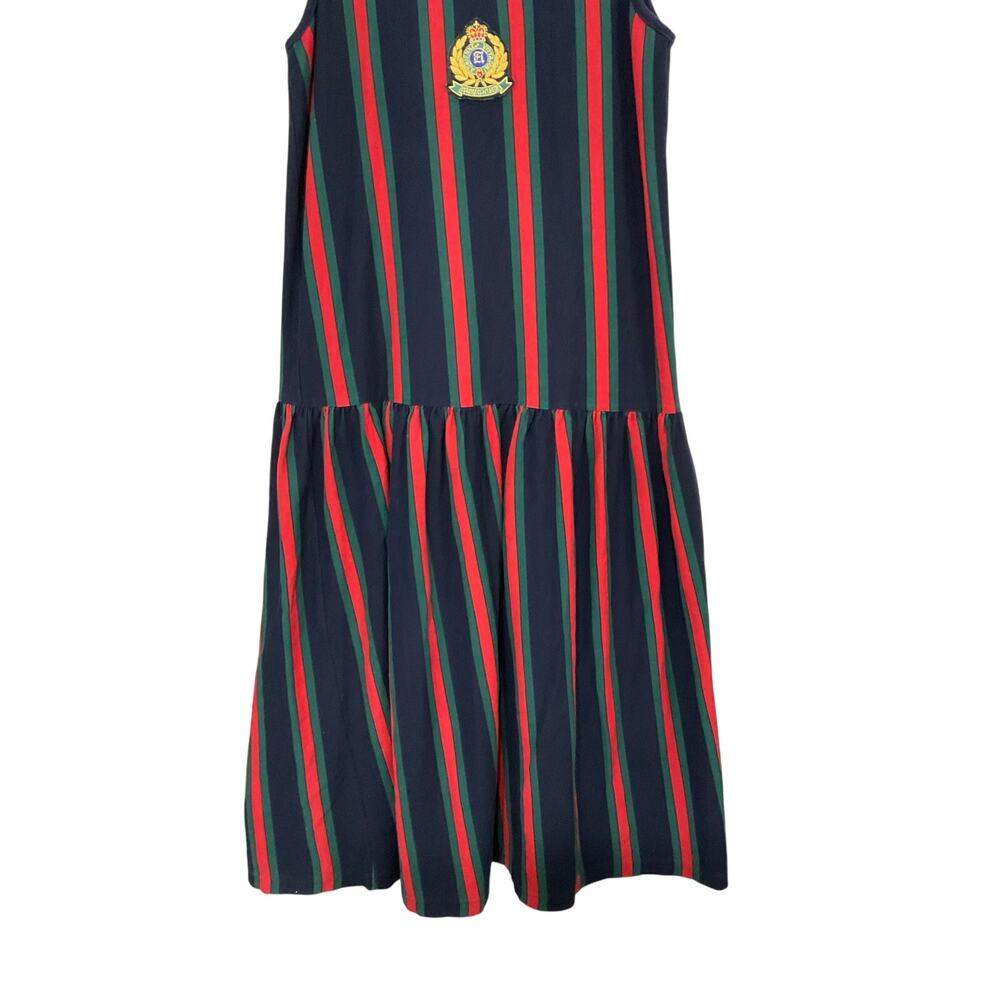 Rare VTG 90s Adrienne Vittadini Drop Waist Striped Midi Dress Magna Cum Laude - Picture 5 of 7